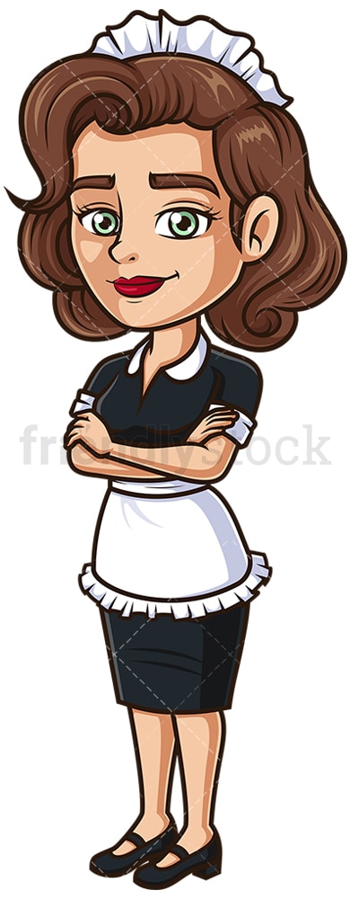 Confident french maid. PNG - JPG and vector EPS (infinitely scalable).