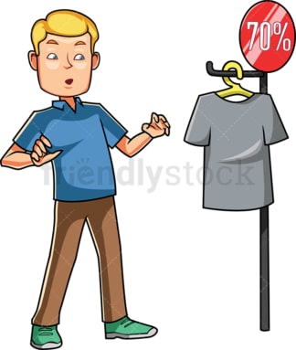 Man surprised by shopping discount. PNG - JPG and vector EPS file formats (infinitely scalable). Image isolated on transparent background.