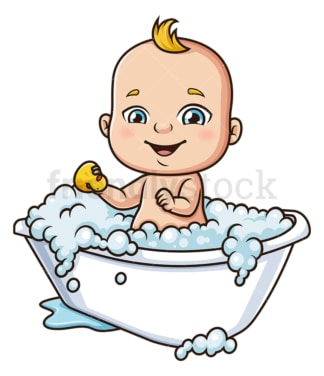 Baby boy taking a bath. PNG - JPG and vector EPS (infinitely scalable).