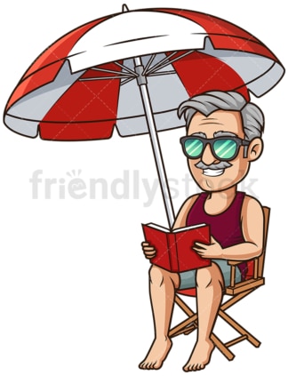 Old man at the beach. PNG - JPG and vector EPS (infinitely scalable).
