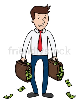 Successful businessman with money. PNG - JPG and vector EPS (infinitely scalable).