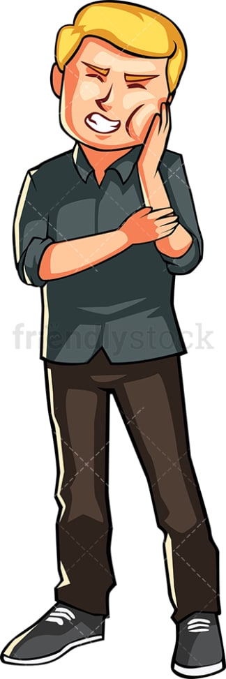 Man suffering from toothache. PNG - JPG and vector EPS file formats (infinitely scalable). Image isolated on transparent background.