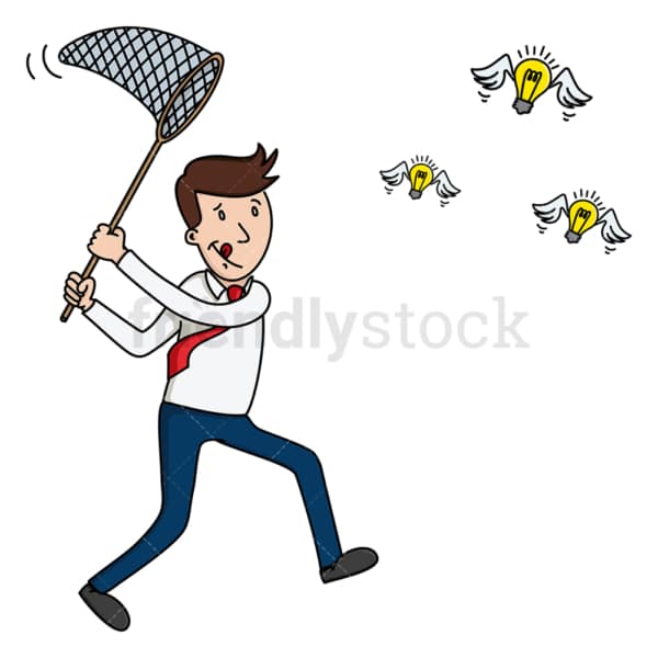 Businessman fishing for ideas. PNG - JPG and vector EPS (infinitely scalable).