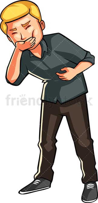 Man trying not to vomit. PNG - JPG and vector EPS file formats (infinitely scalable). Image isolated on transparent background.