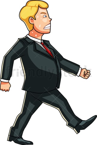 Overweight man sweating as he walks. PNG - JPG and vector EPS file formats (infinitely scalable). Image isolated on transparent background.