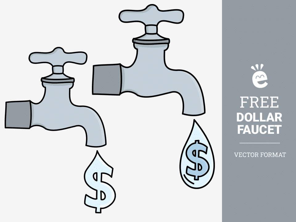 Faucet Leaking Drop In The Shape Of Dollar Symbol - Free Vector Graphics