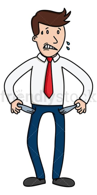 Man with no money in pockets. PNG - JPG and vector EPS (infinitely scalable).