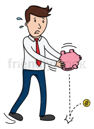 Businessman tapping into savings. PNG - JPG and vector EPS (infinitely scalable).