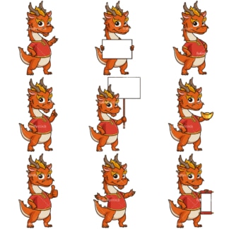 Chinese new year of the dragon cartoon character. PNG - JPG and infinitely scalable vector EPS - on white or transparent background.