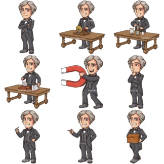 Michael faraday vector graphics bundle. PNG - JPG and infinitely scalable vector EPS - on white or transparent background.