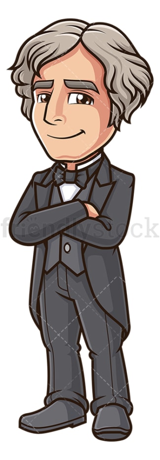 Cartoon michael faraday. PNG - JPG and vector EPS (infinitely scalable).