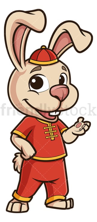 Chinese happy new year rabbit. PNG - JPG and vector EPS (infinitely scalable).