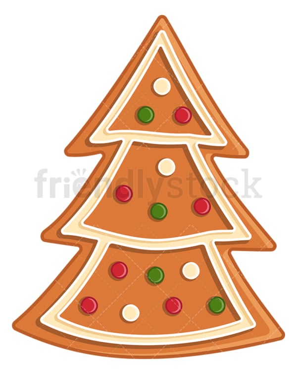 Gingerbread christmas tree. PNG - JPG and vector EPS (infinitely scalable).