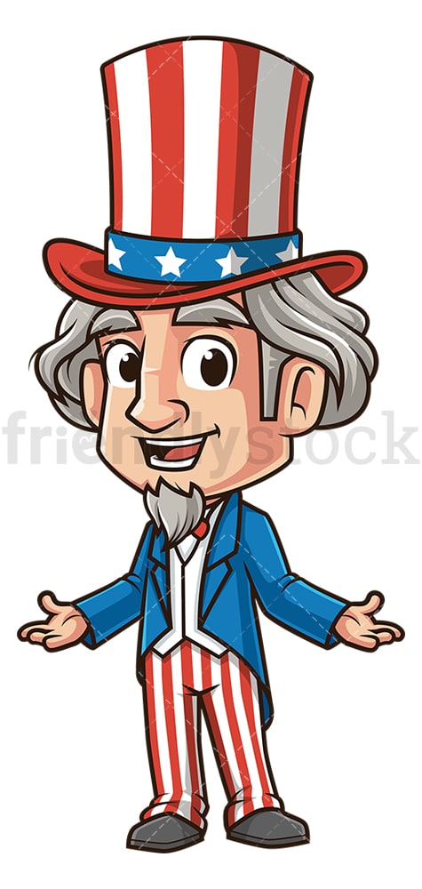 Happy uncle sam. PNG - JPG and vector EPS (infinitely scalable).