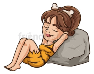 Cavewoman resting. PNG - JPG and vector EPS (infinitely scalable).