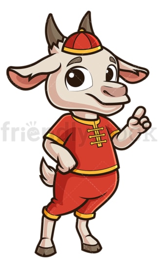 Chinese new year goat pointing up. PNG - JPG and vector EPS (infinitely scalable).
