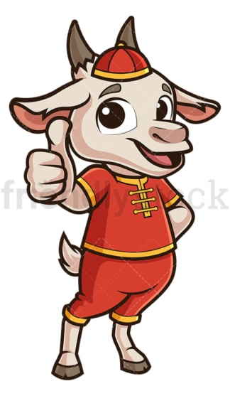 Chinese new year goat thumbs up. PNG - JPG and vector EPS (infinitely scalable).