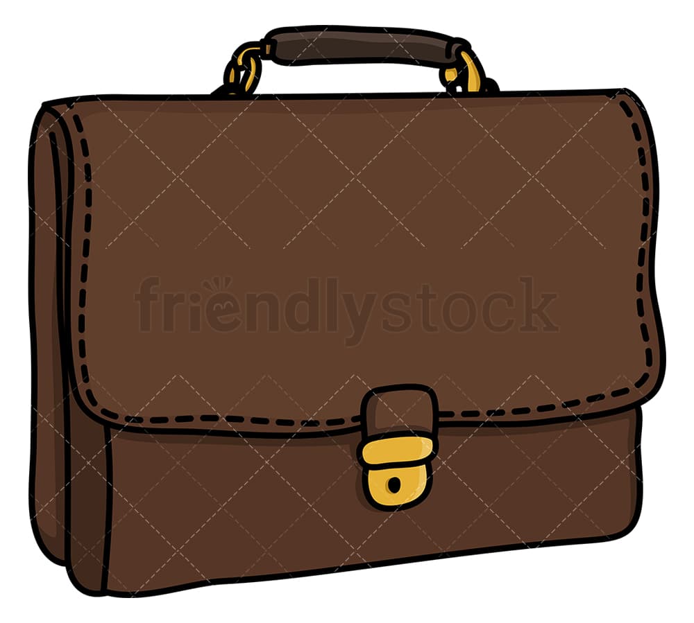 Leather Briefcase Cartoon Clipart Vector - FriendlyStock