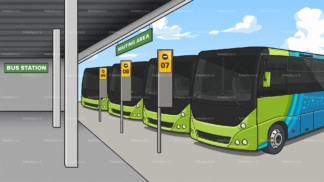 Bus station background in 16:9 aspect ratio. PNG - JPG and vector EPS file formats (infinitely scalable).