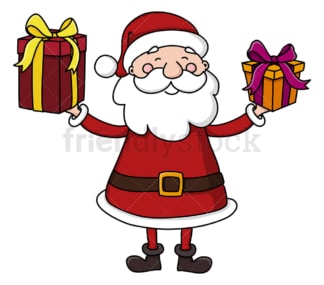 Santa claus holding christmas presents. PNG - JPG and vector EPS (infinitely scalable).
