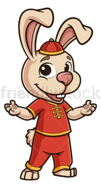 Chinese new year rabbit presenting. PNG - JPG and vector EPS (infinitely scalable).