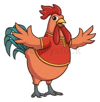 Chinese new year rooster presenting. PNG - JPG and vector EPS (infinitely scalable).