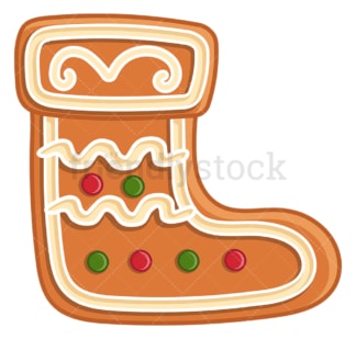 Gingerbread boot. PNG - JPG and vector EPS (infinitely scalable).