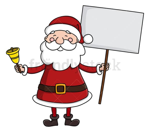 Santa claus holding blank sign. PNG - JPG and vector EPS (infinitely scalable).