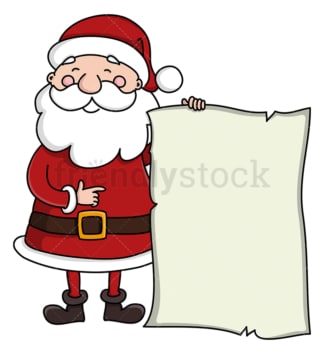 Santa claus holding blank papyrus. PNG - JPG and vector EPS (infinitely scalable).
