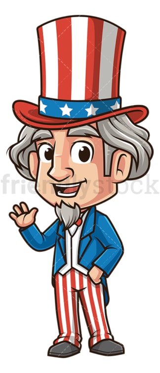 Uncle sam waving. PNG - JPG and vector EPS (infinitely scalable).
