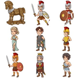 Trojan war clipart bundle. PNG - JPG and infinitely scalable vector EPS - on white or transparent background.