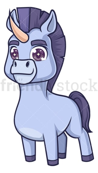 Blue donkey unicorn. PNG - JPG and vector EPS (infinitely scalable).