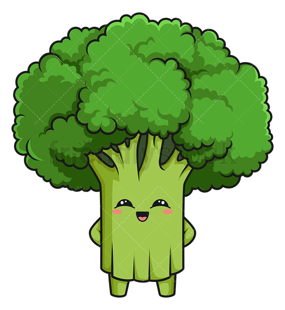 Kawaii Broccoli Cartoon Clipart Vector FriendlyStock