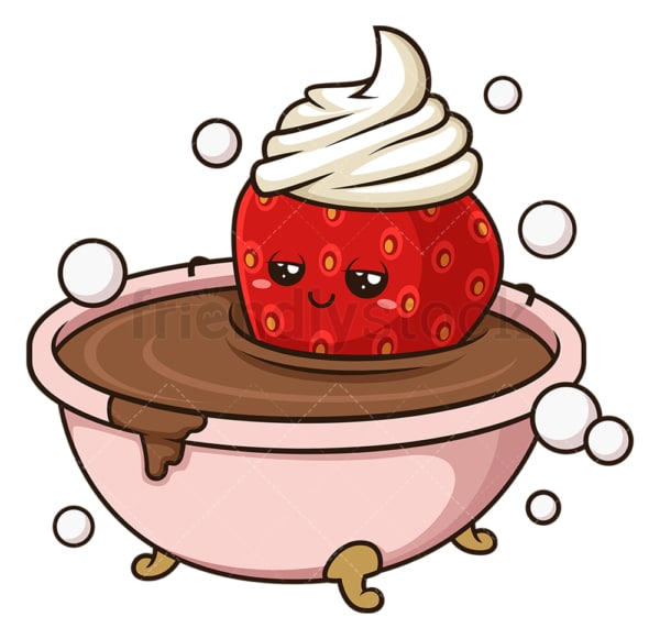 Chocolate bath strawberry. PNG - JPG and vector EPS (infinitely scalable).