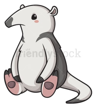 Kawaii anteater. PNG - JPG and vector EPS (infinitely scalable).