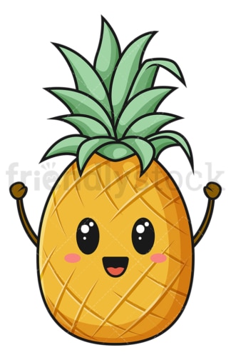 Kawaii pineapple. PNG - JPG and vector EPS (infinitely scalable).
