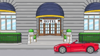 Fancy hotel entrance background in 16:9 aspect ratio. PNG - JPG and vector EPS file formats (infinitely scalable).