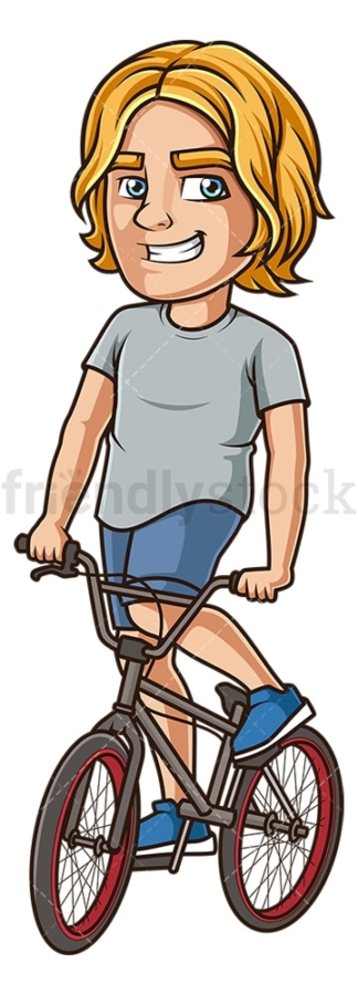 Young man riding bmx bike. PNG - JPG and vector EPS (infinitely scalable).