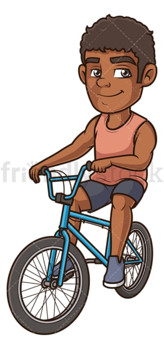 Black man on bmx bike. PNG - JPG and vector EPS (infinitely scalable).