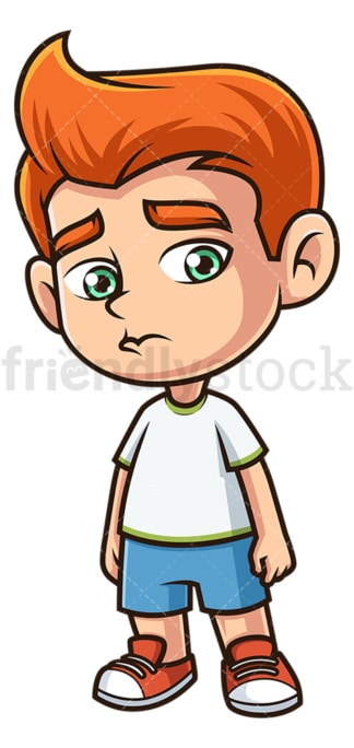 Sad ginger boy. PNG - JPG and vector EPS (infinitely scalable).