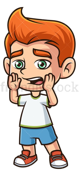Ginger kid yelling. PNG - JPG and vector EPS (infinitely scalable).