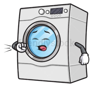 Coughing washing machine. PNG - JPG and vector EPS (infinitely scalable).