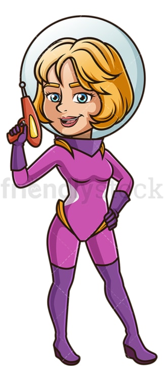 Woman in retro space suit. PNG - JPG and vector EPS (infinitely scalable).