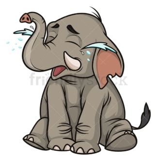 Crying elephant. PNG - JPG and vector EPS file formats (infinitely scalable). Image isolated on transparent background.