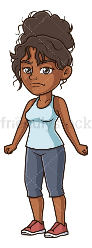 Angry black woman. PNG - JPG and vector EPS (infinitely scalable).