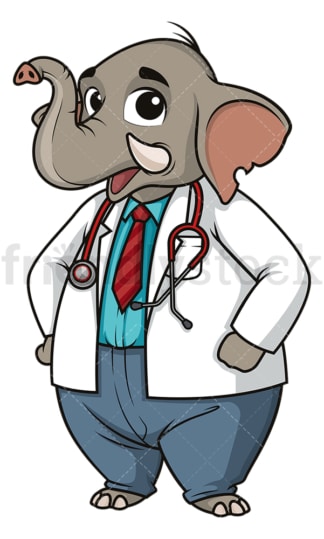 Elephant doctor. PNG - JPG and vector EPS file formats (infinitely scalable). Image isolated on transparent background.