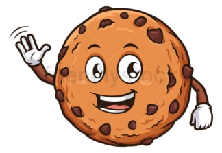 Friendly cookie waving. PNG - JPG and vector EPS (infinitely scalable).