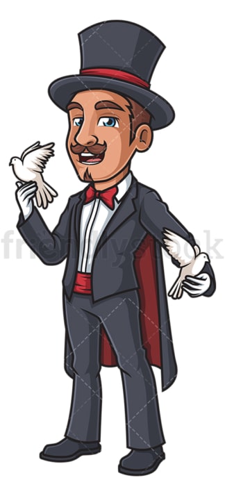 Magician holding doves. PNG - JPG and vector EPS (infinitely scalable).