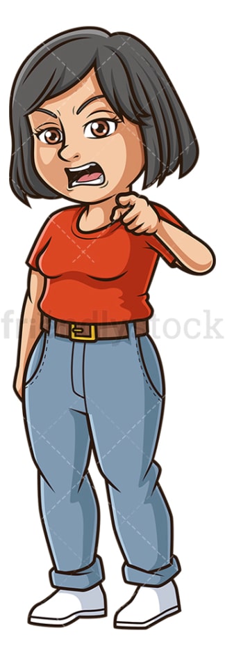 Angry woman yelling. PNG - JPG and vector EPS (infinitely scalable).