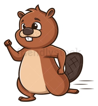 Beaver running. PNG - JPG and vector EPS (infinitely scalable).